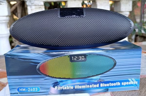 Regalo Día Del Padre Parlante Portátil Bluetooth Despertador Negro