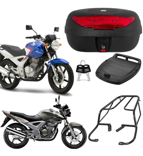 Imagem 1 de 10 de Bau Moto Bauleto 45 Litros + Bagageiro Honda Cbx Twister 250
