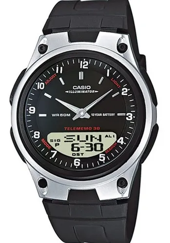 Reloj Casio Analogo digital Aw80 1a Hombre Correa Negro Full