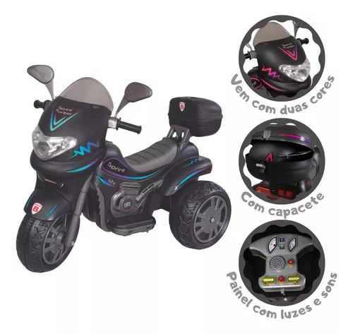 Moto Elétrica Infantil Bandeirante Gatinha Branca e Rosa 6V - Carrefour -  Carrefour