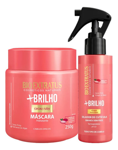 Kit Mais Brilho 1 Máscara 250ml 1 Spray 100ml