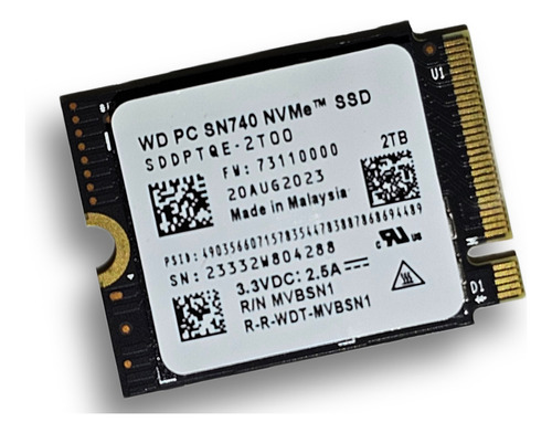 Ssd Nvme 2tb Wd Sn740 Para Asus Rog Ally E Steam Deck Cor Verde-escuro