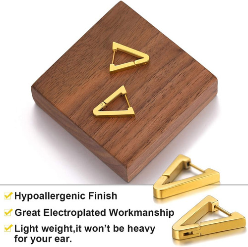 Pendientes De Aro Triangulares De Acero Inoxidable Para Y De
