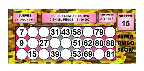 Cartones De Bingo Personalizados