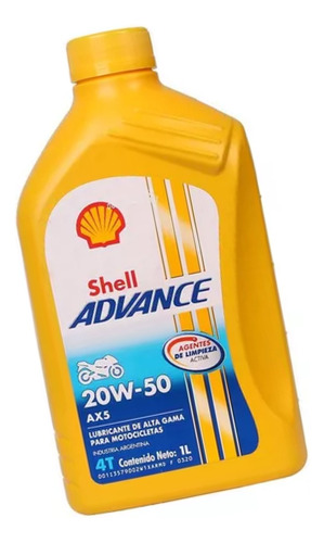 Aceite Shell Advance Mineral 20w50 Ax5 Alta Gama En Msp