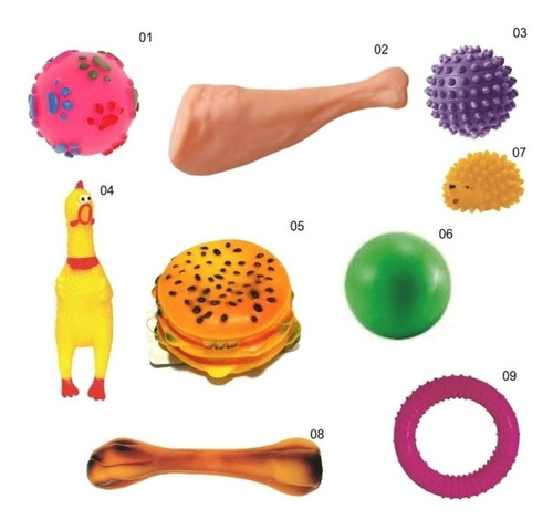 Kit 9 Brinquedos De Borracha Mordedor P/ Cães Cachorro - Pet
