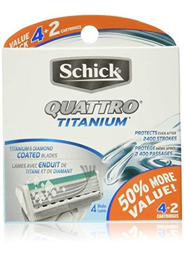 Schick Quattro Titanium Recambios De Cuchilla De Afeitar Par