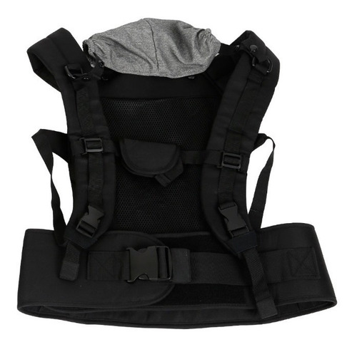 Mochila Porta Bebe Carestino Capucha 3 En 1 Gris Negro