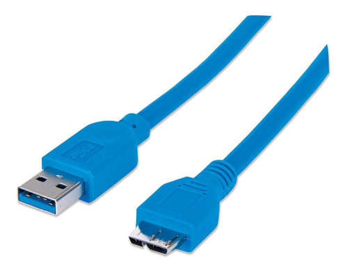 Cable Manhattan Usb 3.0 Macho Micro Usb Macho 2.0m 3 Pzs /vc Color Azul