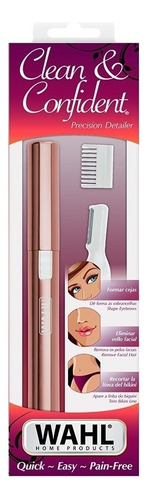 Mini Aparador Elétrico Caneta Wahl Pelos Rosto Sobrancelhas Cor Rosa Pilha AA