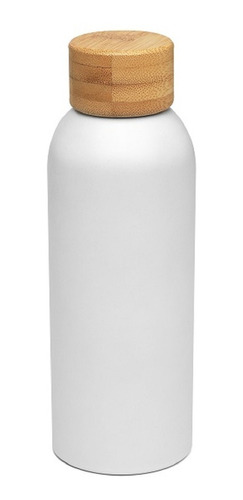 Botella Térmica De Acero Inoxidable Con Tapa De Bambú 500ml