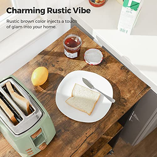 Vasagle Estante De Cocina Con Ruedas, Carro De Servicio Con