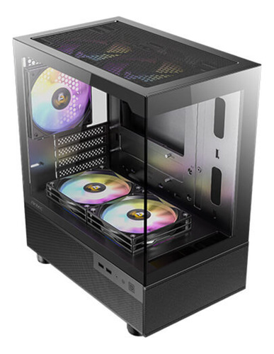 Gabinete Gamer Antec Cx200m Rgb Elite Vidro 5 Fans 120mm