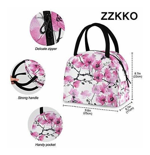 Lonchera Zzkko Bolsa De Almuerzo Con Flor De Cerezo Caja Org