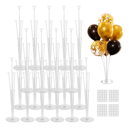 20 Sets Balloon Stand Kit, Balloon Sticks With Base Birthday