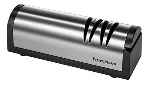 Narcissus Afilador de cuchillos, afilador de cuchillos eléctrico  profesional para el hogar, 2 etapas para afilar y pulir cuchillos rápidos,  puede