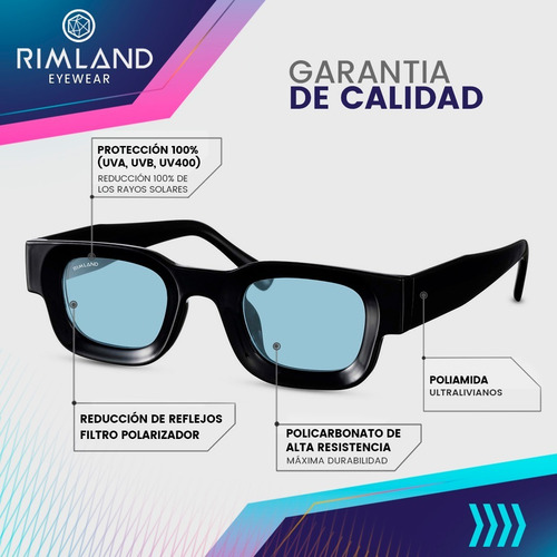 Imagen 4 de 6 de Anteojos Lentes De Sol Rimland Toronto Lente Celeste