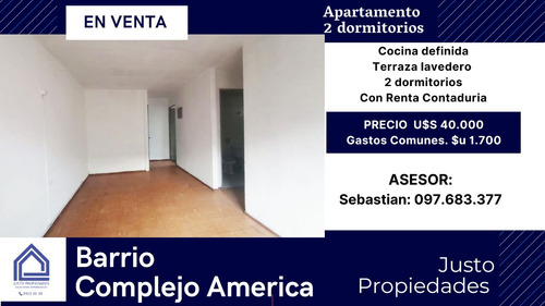 En Venta Apto De 2 Dormitorios En Complejo America Con Renta