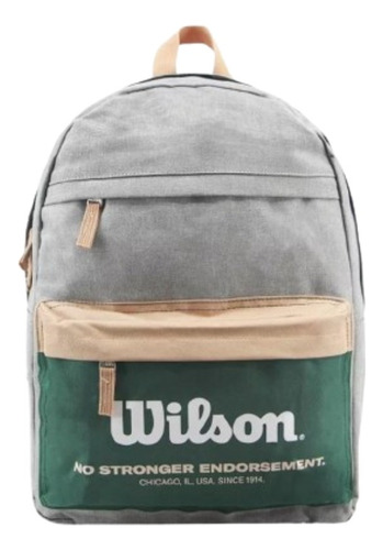 Mochila Wilson Big Urban Gris Y Verde