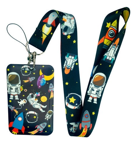 Portacredencial + Lanyard Astronauta