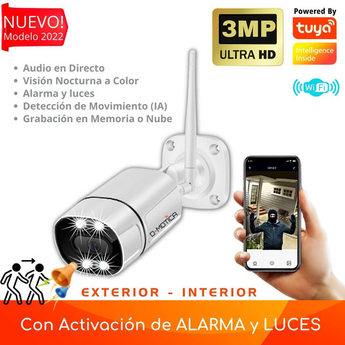 Imagen 1 de 9 de Cámara Vigilancia Wifi Inteligente Ultra Hd, Audio Y Alarma