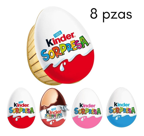 8 Cajas Dulceros Huevo Kinder Regalo Sorpresa Fiesta Mdf 