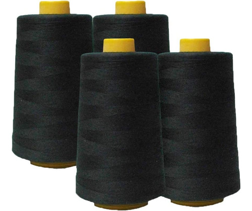 Hilo De Coser Cono De  2000 Yardas Negro  X 12 Unidades