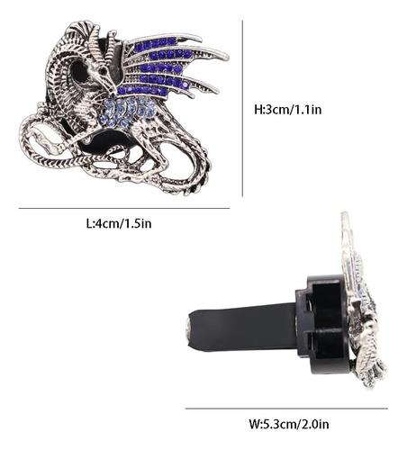 Bling Dragon - Clip De Ventilación Para Automóvil, 2 Unidade