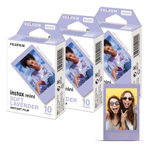 Kit Filme Fotográfico Fujifilm Instax Soft Lavender 30 Fotos