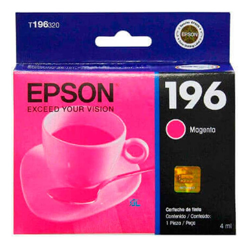 Cartucho Epson Magenta 196 T196 Xp-20 Wf-2512 Wf-2532