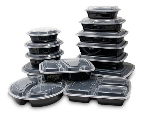 Contenedor Circular 16oz, Topper Wow, 150jgos, Pp Reciclable Color Negro