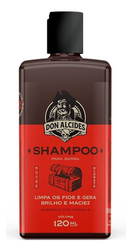 Shampoo para Barba Don Alcides 140ml Barba Negra de 120mL 120g