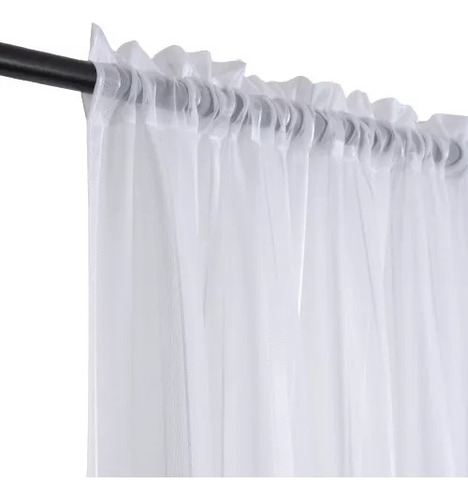 Cortina Velo Liso 140x220cm 2 Paño - Blanco