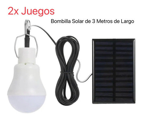2x Recargable Solar Separable Tienda Bombilla Emergencia Luz
