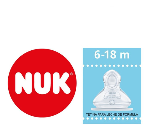 Imagen 3 de 10 de 2 Tetinas 6-18 Meses Nuk Para Mamadera First Choice+ Flujo M