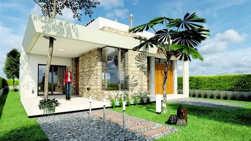 Plano De Casa Moderna Medidas Diseño Color 123m2
