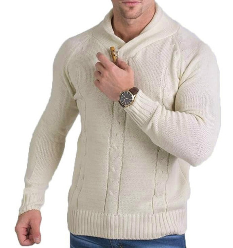 Imagen 1 de 10 de Sweater Cuello Smoking Hombre Pullover Lana Excelente