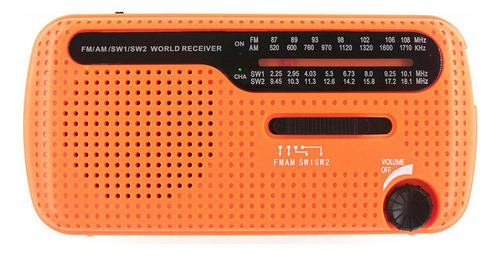 Radio Solar Recargable Con Manivela, Linterna Led Am/fm/sw*