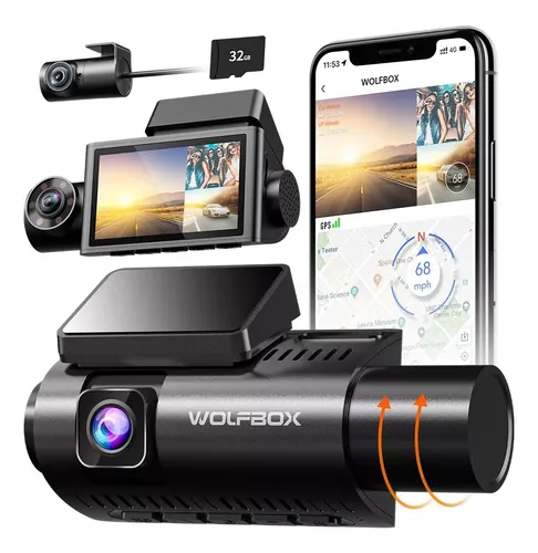 comprar Wolfbox I07 4k Cámara Para Auto 3 Channel Dashcam 2560421440 Con Wifi Gps Free 32gb