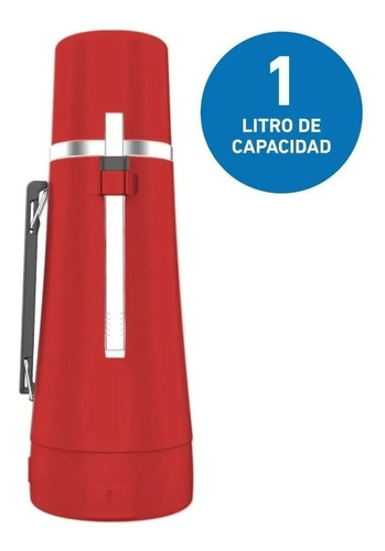 Imagen 5 de 6 de Termo Peabody Pe-eta1001r E_termo Rojo Mate/bombilla P2