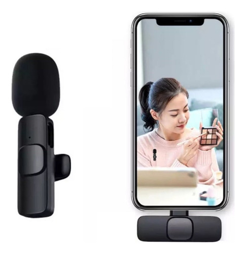Microfone Sem Fio Duplo Lapela Bluetooth Para iPhone Android
