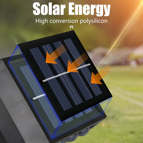 Lámpara Solar De Pared De 6 Led, Impermeable, Abs, Luz Solar