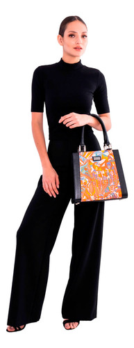 Bolsa Yaab Negro Viaje Al Mictlán Naranja Color Naranjabsynvm