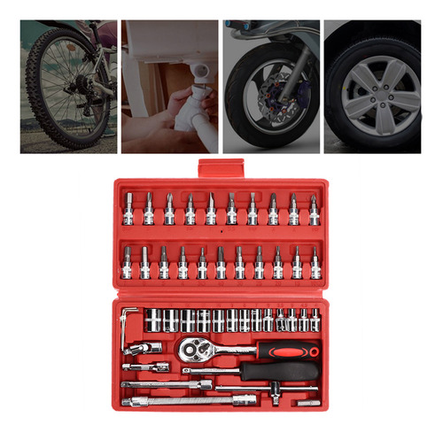 Kit De Llave De Cubo 1/4 In 46 Piezas