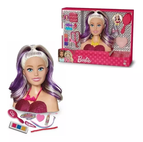 Boneca Barbie Busto - Maquiagem e Cabelo - Pupee - 1265