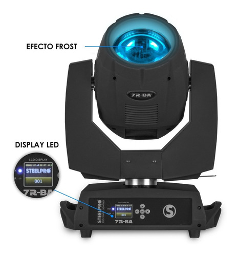 Imagen 2 de 7 de Kit De 2 Cabezas Móviles Beam 7r Frost 230w + Case- Steelpro