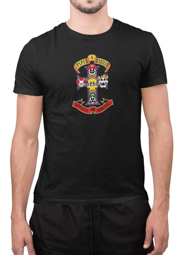 Playera De Guns N´ Roses Con Personajes De Mario Bros