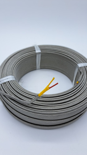 100 Mts Cable Para Termopar Tipo K Fibra Y Malla Calibre 20
