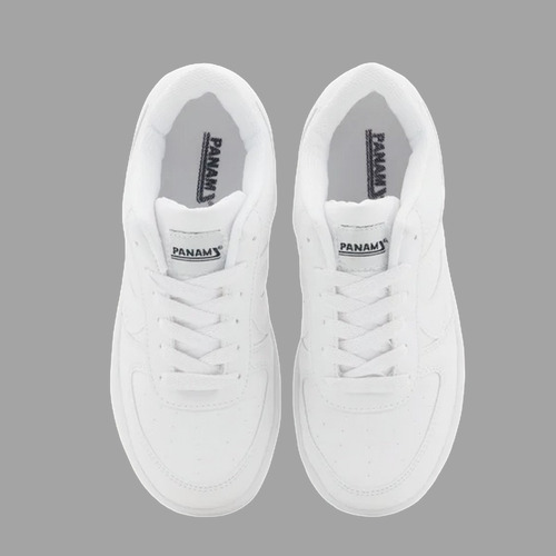 Tenis Panam Casual Choclo Blanco Cómodo Unisex Básico