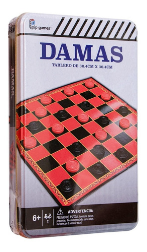 Juego De Mesa Damas -  En Lata - Pip Games